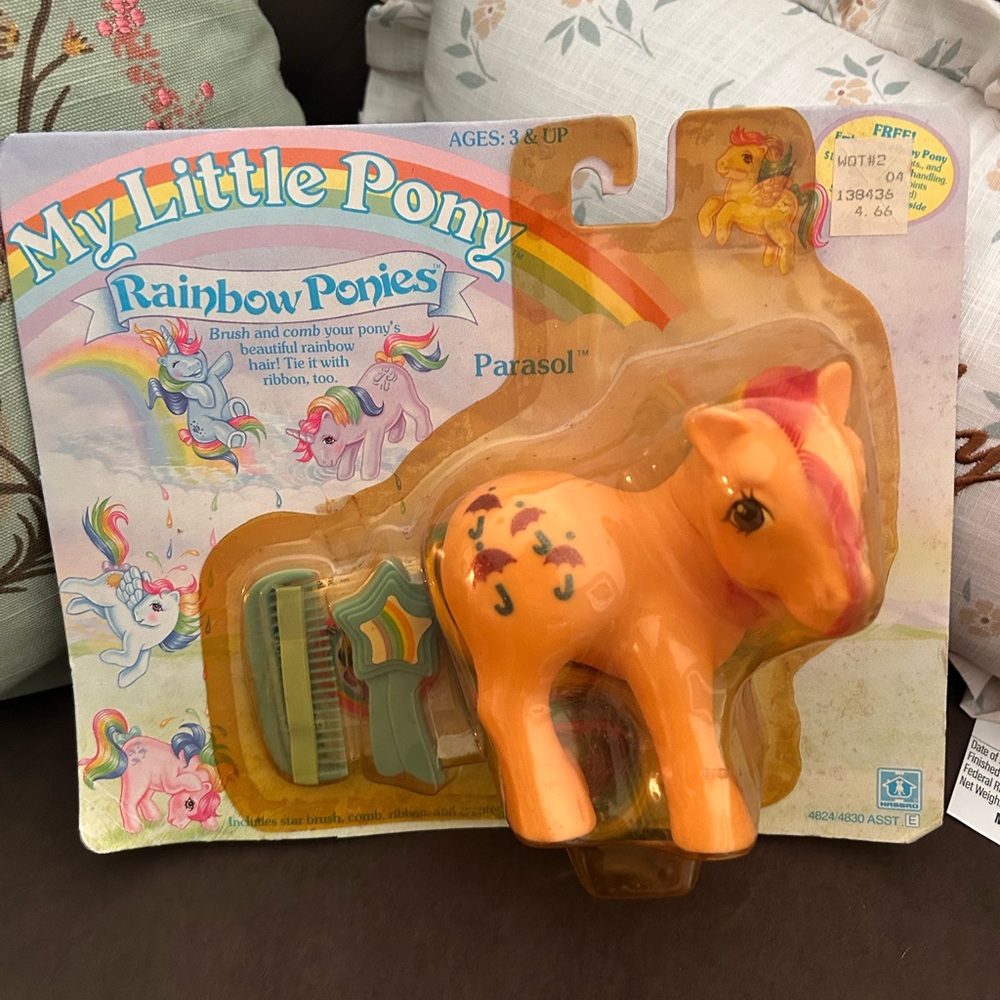 My Little Pony Parasol G1 Rainbow Ponies On Card